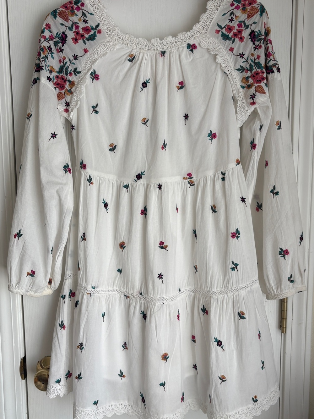 Anthropologie MAEVE Sydney Floral Embroidered Boho Peasant Mini Dress Size XS - Picture 5 of 13